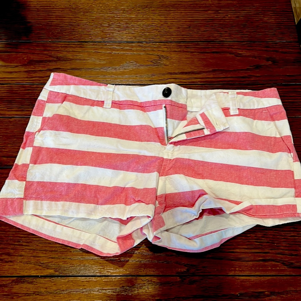 Light Red/White Striped Shorts